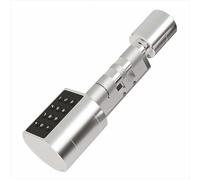 ENERJ Smart Adjustable Cylinder Lock with Fingerprint & Keypad, Ideal for Any Doors of 35mm - 70mm, Colour: Silver