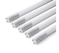 ENERJ T8 LED Tube Light 120cm (4ft) - 18W Pack of 5, CCT Switchable 3000K/4000K/6000K, Nano Plastic, 270° Beam, Flicker-Free, Fluorescent Replacement with LED Starter Included [5-Pack]
