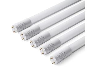 ENERJ T8 LED Tube Lights 2ft 60cm, 9W Color Switchable 3000K/4000K/6000K, Shatterproof Nano Plastic, 270° Beam Angle with Starters, 5-Pack