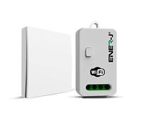 ENERJ Wireless Kinetic Switch 1 Gang, Non Dimmable & WiFi 5A RF Receiver Bundle Kit Wireless Gang Switch, Battery Free Switch Outdoor Waterproof IP55