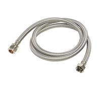ENERJARY 15mm x 1/2" Flexible Water Pipe Hose Tap Connector, Stainless Steel, Connector, Pipe Fitting, Silver, 300mm to 1500mm (300mm / 30cm), 1 Pack