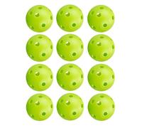 ENERKEEN 12Pcs Cat Ball Toy, Low Noise No Bells Holey Plastic Cat Balls, Funny Interactive Cats Toys for Indoor Cats, Firm Toy Balls for Kitten Puppy Ferret Bird (1.65", Green)