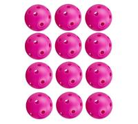 ENERKEEN Low Noise No Bells Cat Ball Toy, 12Pcs Hot Pink Plastic Golf Balls with Holes, Funny Interactive Cat Toys for Bored Indoor Cats,Cute Kitten Kitty Toys(1.65")