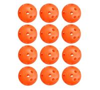 ENERKEEN Low Noise No Bells Cat Ball Toy, 12Pcs Orange Plastic Golf Balls with Holes, Funny Interactive Cat Toys for Bored Indoor Cats,Cute Kitten Kitty Toys(1.65")