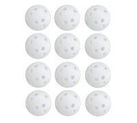 ENERKEEN Low Noise No Bells Cat Ball Toy, 12Pcs White Plastic Golf Balls with Holes, Funny Interactive Cat Toys for Bored Indoor Cats,Cute Kitten Kitty Toys(1.65")