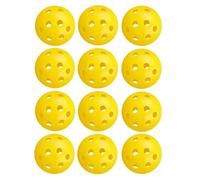 ENERKEEN Low Noise No Bells Cat Ball Toy, 12Pcs Yellow Plastic Golf Balls with Holes, Funny Interactive Cat Toys for Bored Indoor Cats,Cute Kitten Kitty Toys(1.65")