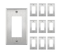 Enerlies 7731 1 Gang Stainless Steel Wall Plate for Decorator Switch, Outlet, GFCI Device - 10 Pack
