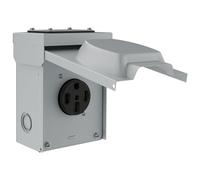 ENERLITES 50 Amp 125/250V NEMA 14-50R Power Outlet, Lockable Weatherproof Receptacle for RV, Electric Car, Generator, and More, 3-Pole, 4 Wire, 66500M, Black with Outdoor Box