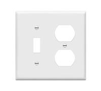 Enerlites 881121-W Combination Wall Switch Plate, Standard Size, Unbreakable Polycarbonate - White (2 Gang Duplex/Toggle)