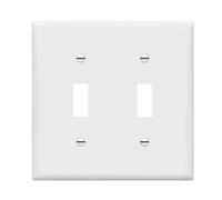 Enerlites 8812-W 2-Gang Toggle Switch Wall Plate, Standard Size, Unbreakable Polycarbonate, White