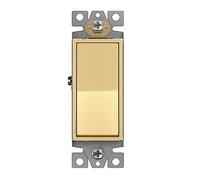 Enerlites 93150 15A 120V/277V Paddle AC Single Pole 3-Wire Grounding Screw Wall Switch UL Listed Gold