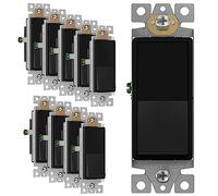 Enerlites Black Rocker Light Switch 91150-BK | Decorator Style, On/Off Paddle Switch, 15 Amp, 120V/277V, AC, Single Pole, 3 Wire, Grounding Screw, Residential and Commercial Grade, UL Listed | 10 Pack