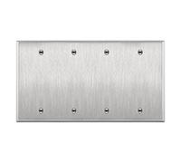 ENERLITES Blank Device Metal Wall Plate, Corrosive Resistant, Size 4-Gang 4.50" x 8.19", 7704, 430 Stainless Steel, UL Listed, Silver