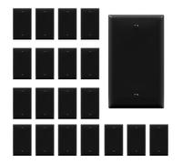 ENERLITES Blank Device Wall Plate Cover, Gloss Finish, Standard Size 1-Gang 4.50" x 2.76", Polycarbonate Thermoplastic, 8801-BK-20PCS, Black (20 Pack)
