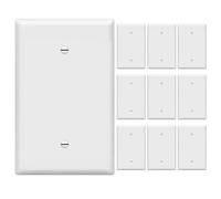 ENERLITES Blank Device Wall Plate, Jumbo Blank Cover, Over-Size 1-Gang 5.5" x 3.5", Polycarbonate Thermoplastic, 8801O-W-10PCS, White (10 Pack)