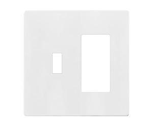 ENERLITES Combination Toggle Light Switch/Decorator Light Switch Plate, Double Switch Wall Plate, Standard Size 2-Gang 4.68" x 4.73", Polycarbonate Thermoplastic, Gloss Finish, SI881131-W, White