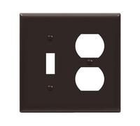 ENERLITES Combination Toggle Light Switch/Duplex Receptacle Outlet Wall Plate, Standard Size 2-Gang 4.50" x 4.57", Polycarbonate Thermoplastic, 881121-BR, Brown