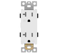 ENERLITES Decorator Socket, Tamper-Resistant, Commercial Grade Outdoor Socket, Self-Grounding 20A 125VAC 2-Pole 3-Wire, 5-20R, UL Listed, 62060-TWR-W, White