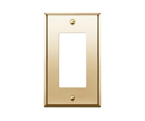 ENERLITES Decorator Switch or Outlet Metal Wall Plate, Stainless Steel Outlet Cover, Corrosion Resistant, Size 1-Gang 4.50" x 2.76", Stainless Steel 201, 7731-PB, Polished Brass, Gold