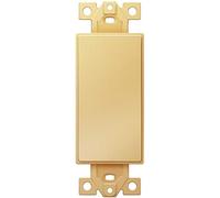 ENERLITES Decorator Wall Plate, 1 Gang Blank Rocker Outlet Adapter Insert, 6001-GD, 1.4" W x 4" H, Gold