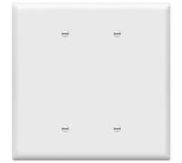 ENERLITES Double Blank Outlet Cover, Two Gang Blank Wall Plate, Oversized 2-Gang 5.5" x 5.5", Unbreakable Polycarbonate Thermoplastic, UL Listed, 8802O-W, White