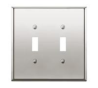 ENERLITES Dual Toggle Light Switch Metal Wall Plate, Stainless Steel Switch Cover, Corrosion Resistant, Mid-Size 2-Gang 4.88" x 4.92", 430 Stainless Steel, 7712M-PC, Polished Chrome
