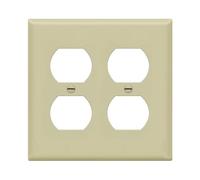ENERLITES Duplex Receptacle Outlet Wall Plate, Gloss Finish, Size 2-Gang 4.50" x 4.57", Unbreakable Polycarbonate Thermoplastic, UL Listed, 8822-I, Ivory