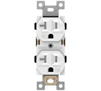 ENERLITES Duplex Receptacle, Tamper-Weather-Resistant, Commercial Grade Outlets, 20A 125V, Self-Grounding, 2-Pole, 3-Wire, 5-20R, UL Listed, 62040-TWR-W, White
