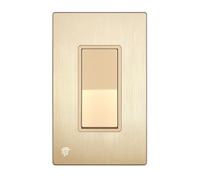 ENERLITES Elite Series Decorator Light Switch with Brushed Screwless Wall Plate, Single Pole, 3 Wire, Grounding Screw, Residential Grade, 15A 120V, UL Listed, 91150-GDWBP, Gold with Wall Plate