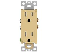 ENERLITES Elite Series Decorator Receptacle Outlet Child Safe Tamper-Resistant, Self-Grounding, 2-Pole, Residential Grade, 15A 125V, UL Listed, 61501-TR-GD, Gold