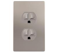 ENERLITES Elite Series Duplex Receptacle with Screwless Wall Plate, Residential Grade Duplex Outlet, Tamper-Resistant, Grounding, 15A 125V, UL Listed, 61580-TR-NKWP, Nickel with Wall Plate