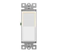 ENERLITES Illuminated Decorator Paddle Light Switch, Single Pole, Push-In and Side Wiring, Copper Wire Only, Grounding Screw, Residential Grade, 15A 120-277V, UL-Listed, 91160-W, White
