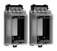 ENERLITES IUC1V-D-2PCS Extra-Duty in-Use Weatherproof Outdoor Decorator GFCI Receptacle Outlets, 1-Gang 6.1” H x 3.4” W x 2.8” D, Clear Cover (2 Pack), 2 Count