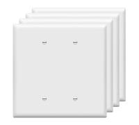 ENERLITES Jumbo Double Blank Outlet Cover, Two Gang Blank Wall Plate, Oversized 2-Gang 5.5" x 5.5", Unbreakable Polycarbonate Thermoplastic, UL Listed, Gloss Finish, 8802O-W-4PCS, White, 4 Pack
