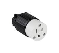 ENERLITES NEMA 5-15R Straight Blade Connector, Female Plug Replacement Cord Outlet, 15 Amp, 125 Volt, 2 Pole, 3 Wire Grounding, Industrial Grade, Heavy Duty, UL Listed, 66201-BK, Black, 1 Pack