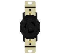 ENERLITES NEMA L7-15R Flush Mounting Locking Receptacle for Generator, Twist Lock Outlet, 15 Amp, 277 Volt, 2 Pole, 3 Wire Grounding, Industrial Grade, UL Listed, 66480-BK, Black