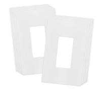 ENERLITES Screwless Decorator Wall Plate Child Safe Outlet Cover, Gloss Finish, Medium Size 1-Gang 4.88" H x 3.11" L, Unbreakable Polycarbonate Thermoplastic, SI8831M-W-10PCS, White