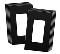 ENERLITES Screwless Decorator Wall Plate Child Safe Outlet Cover, Glossy, Size 1-Gang 4.68" H x 2.93" L, Unbreakable Polycarbonate Thermoplastic, SI8831-BK-10PCS, Black (10 Pack)