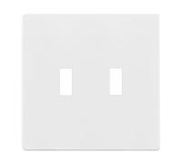 ENERLITES Screwless Double Toggle Switch Wall Plate, Child Safe Dual Light Switch Cover, Standard Size 2-Gang 4.68" x 4.73", Unbreakable Polycarbonate Thermoplastic, UL Listed, SI8812-W, Glossy, White