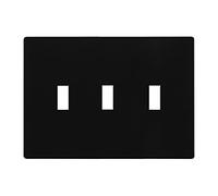 ENERLITES Screwless Triple Toggle Switch Wall Plate, Child Safe Light Switch Cover, Standard Size 3-Gang 4.68" x 6.53", Unbreakable Polycarbonate Thermoplastic, UL Listed, SI8813-BK, Glossy, Black
