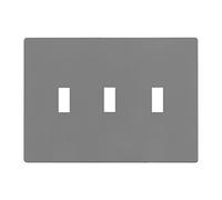 ENERLITES Screwless Triple Toggle Switch Wall Plate, Child Safe Light Switch Cover, Standard Size 3-Gang 4.68" x 6.53", Unbreakable Polycarbonate Thermoplastic, UL Listed, SI8813-GY, Glossy, Gray