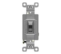 ENERLITES Toggle Light Switch, Single Pole, 20A 120-277V, Grounding Screw, Commercial Grade, UL Listed, 81200-GR, Gray