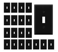 ENERLITES Toggle Light Switch Wall Plate, Gloss Finish, Standard Size 1-Gang 4.50" x 2.76", Unbreakable Polycarbonate Thermoplastic, 8811-BK-20PCS, Black (20 Pack)