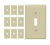 ENERLITES Toggle Switch Plate 1-4 Gang Standard Size Polycarbonate Unbreakable White, Off-White, 8811-I-10PCS