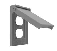 ENERLITES Vertical Duplex Weatherproof Wall Plate, Outdoor Electrical Outlet Cover, Standard Size 1-Gang 4.84” x 2.83”, Thermoplastic, 8821-WPV-GY, Gray