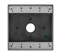 ENERLITES Weatherproof Outlet Box with Three 3/4-in Threaded Outlets, Outdoor Electrical Box, 3 Holes 0.75” Each, 2-Gang, 4.53” Height x 4.53” Length x 2.16” Depth, EN2375