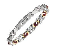 EnerMagiX Titanium Magnetic Bracelets for Men, Titanium Ruby Bracelet with Magnets Bracelets Gift for Women Men…