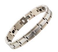 EnerMagiX Titanium Magnetic Bracelets for Women with Magnets Jewelry (Silver, 20.5cm)