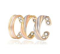 EnerMagiX Tri Tone 3500 Gauss Magnetic Copper Rings for Women or Men, 99.95% Copper Ring with 4 Magnets, Adjustable Size, Women's Day Gift for Mom, Wife (CPR-0013 0131 0949)