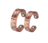 EnerMagiX Tri Tone 3500 Gauss Magnetic Copper Rings for Women or Men, 99.95% Copper Ring with 4 Magnets, Adjustable Size, Women's Day Gift for Mom, Wife (CPR-0282 SL)